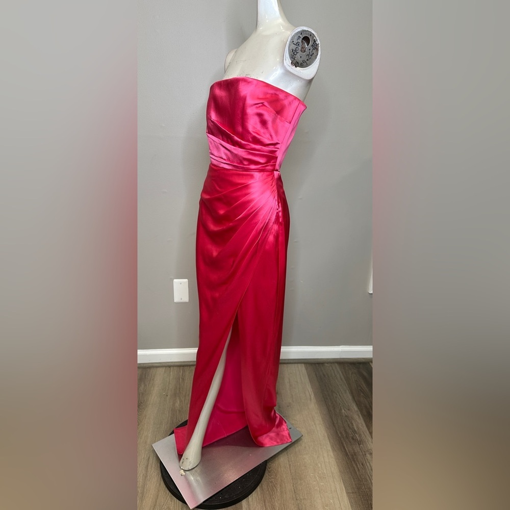 Sau Lee Priyanka Strapless Satin Gown US 4 $495 - Picture 7 of 11